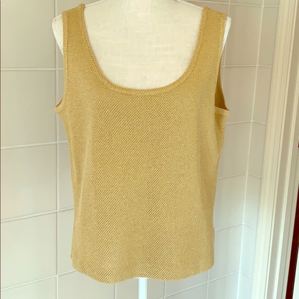 St. John Collection Gold Lame’ Tank Top